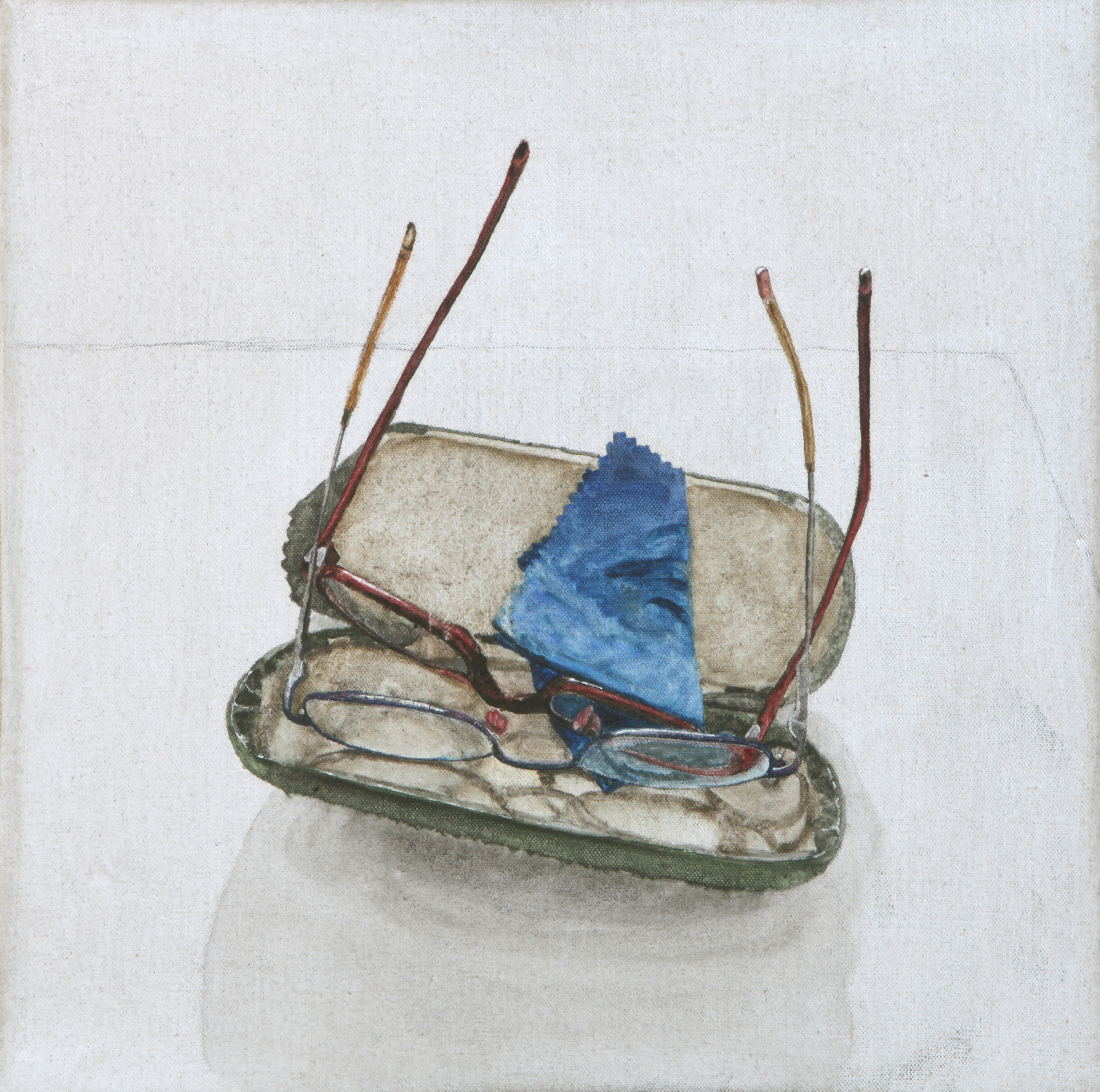 Two Layers of Glasses, oil on canvas, 50 x 50 cm